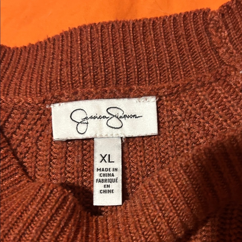 Jessica Simpson Rust Sweater - Crew Neck - Picture 2 of 4